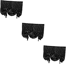 IMIKEYA 3 Peças Cortinas Blackout Rosa Pura Cortina Azul Decoração Cordão Para Quarto De Crianças Cortinas Blackout Valance Rod Bolso Janela Cortinas Transparentes De Cozinha Sanefas