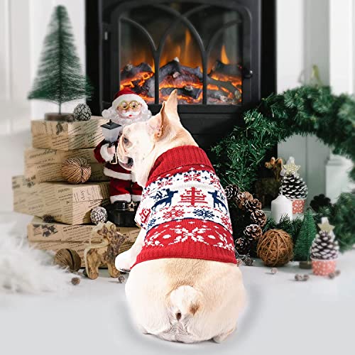 SKXEO Christmas Dog Jumper Snowflake Reindeer Pattern, Soft Classic Pet Sweater Warm Cat Dog Apparel - Image 4