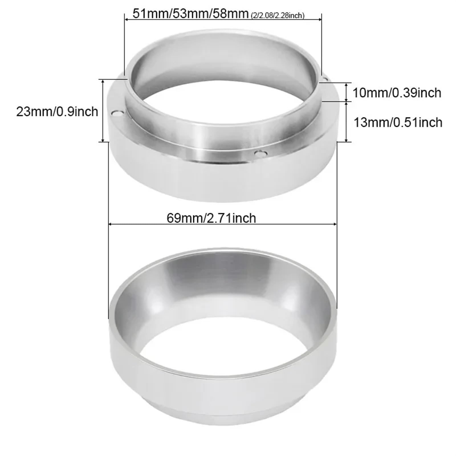 Anillo Dosificador De Café De Aluminio - 51 Mm, Para Portafiltros, Evita Derrames, Fácil De Usar