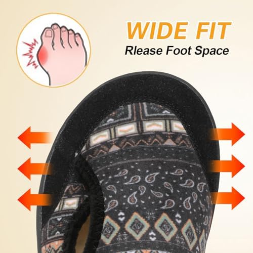 Womens Slippers Wide Diabetic Shoes Adjustable