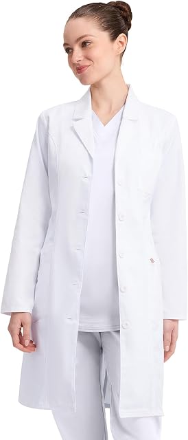 Dickies EDS Blancs professionnels 37" Laboratoire CoatMedical Manteau de laboratoire pour femme