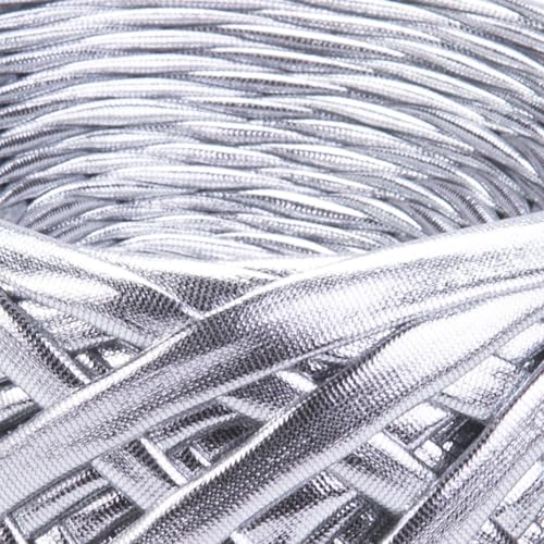 Image of YarnArt Metallic Club - Super Bulky T-Shirt Yarn, 100% Polyester, 6.35 oz (180g), 60 yds (55m), Shiny Multicolor Thread for Handbags, Chic Night Bags, and Crochet Projects (8102)
