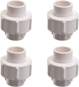 MroMax 20mm Inner Dia Slip PVC Pipe Fitting Union Solvent Socket Quick Connector Fix Hold Corresponding Pipes White 4Pcs