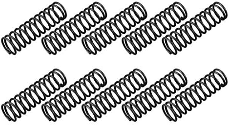 sourcingmap Compression Spring - 1.2mm Wire Dia , 12mm OD , 40mm Free Length Spring Steel Extension Spring,Black,10Pcs