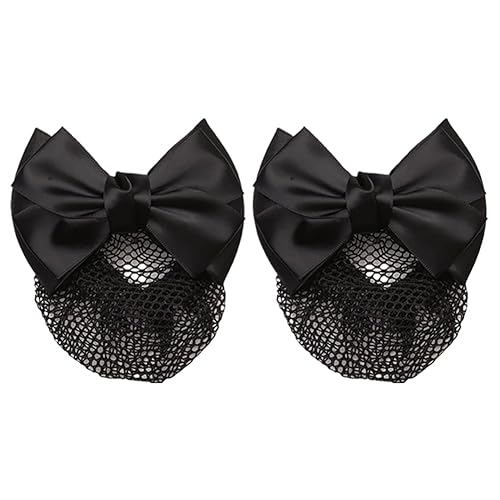 Pinza para el cabello, 2 unidades, con lazo, para moño, decoración de lazo de encaje, red de malla elástica para el cabello para mujer