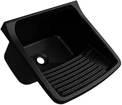 Tanque Plástico Astra 40L p/lavar roupas - Preto 57,9x52cm