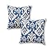 Greendale Home Fashions 17" Outdoor Accent Pillows in Coastal Ikat (Set of 2), Azule