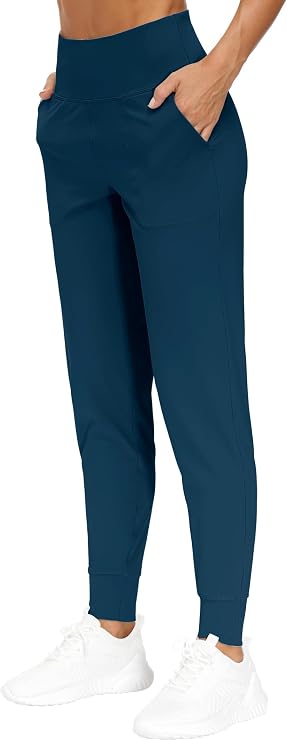 THE GYM PEOPLE Womens Joggers Pants Lightweight Tapered Yoga Lounge Legging | Flattering Fit, 2 Side Pockets, Elastic Waistband, Tummy control, Ultra-soft, Ladies Yoga Pants for Athleisure, Running, Gym
