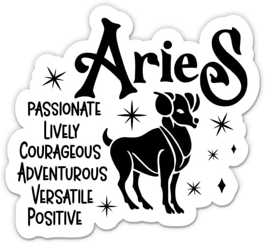 Zodiac Aries Sign Birthday Sticker - 3