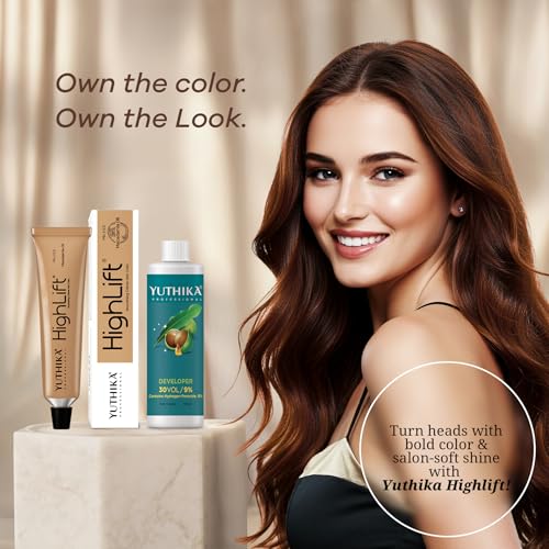 Image of Yuthika Professional High Lift Creme Hair Colour 900U Ultra Blonde 50g with 40 Volume Developer 100ml Combo Pack