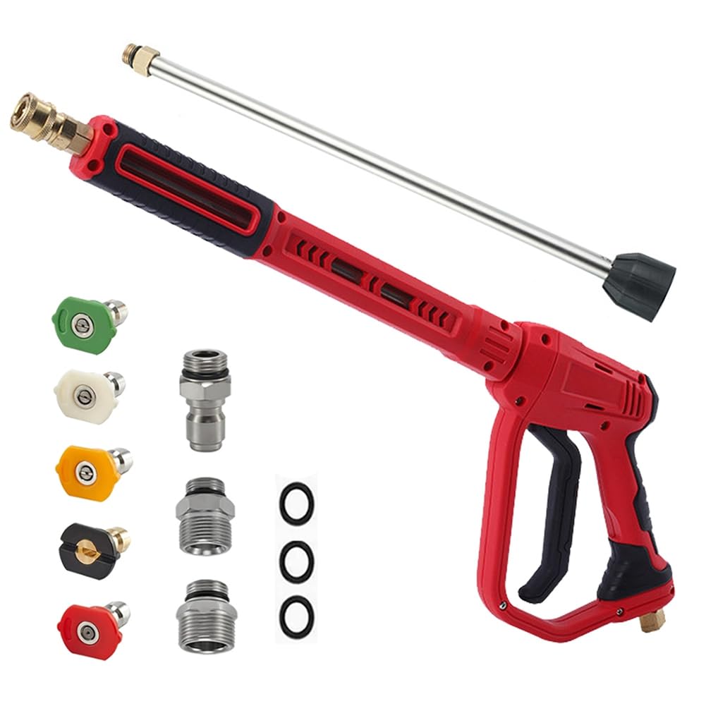 Aundhegrtt Replacement Pressure Washer Wand Extension with Long -Head 5 Nozzle Tips Fitting Quick Connectors for Cleaning