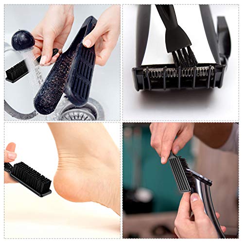 2 Pieces Hairdressing Barber Clipper Brush Tools Set, Include Clipper Blade Cleaning Brush Nylon Brush And Shaver Razor Trimmer Cleaning Brush With Drawstring Storage Pouch #TOP3