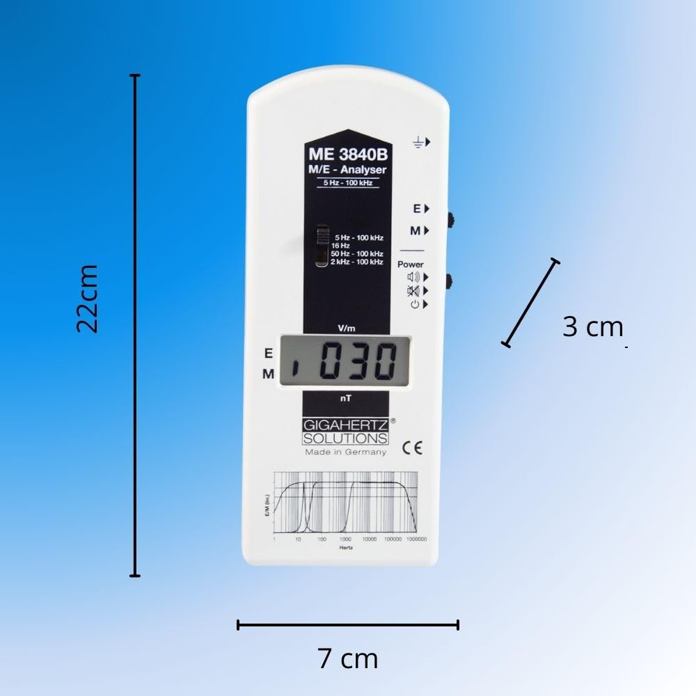 Gigahertz Solutions ME3840B | Medidor de electrosmog para baja frecuencia (5Hz-100kHz) | Medición precisa y fiable de la intensidad de campo eléctrico y magnético