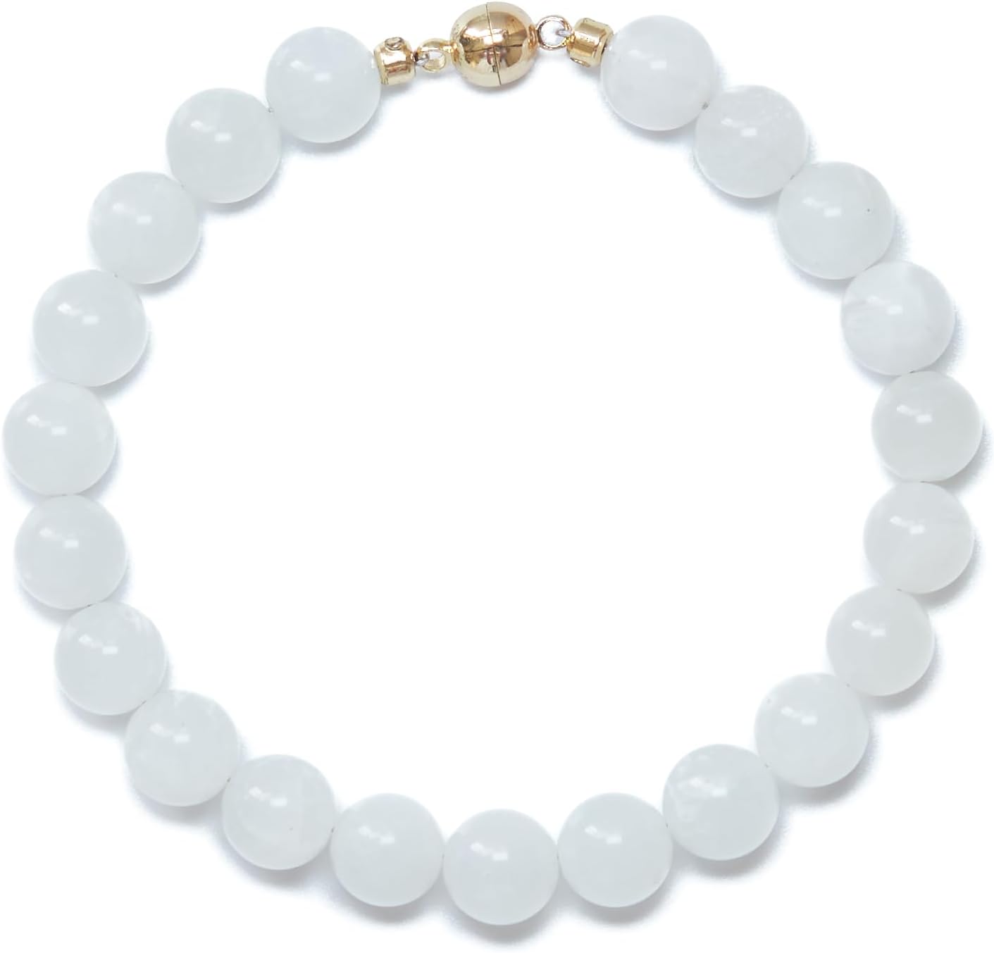 Infinity Bracelet for Women | Modular 8mm Natural Healing Crystal Beaded Bracelet with 14K GP Magnetic Clasp, Unique Gift for Her