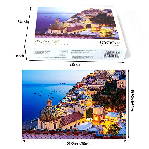 Jigsaw Puzzle 1000 Piece - Dreamy Positano - Signature Collection Twilight Sea Sight Large Puzzle Game Artwork for Adults Teens - Thumbnail 3