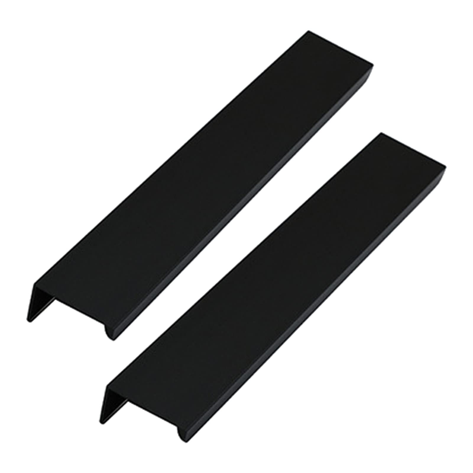 MNGHAYYR Concealed Finger Edge Cabinet Pulls Concealed Drawer Handle Aluminum Alloy with Screws, Black, Multiple Sizes, 2 Pieces(800mm)