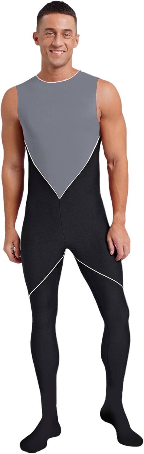 Hularka Men's Gymnastics Leotard Training Figure Skating Costume Full Body Tight Jumpsuit Unitards Dance Costumes