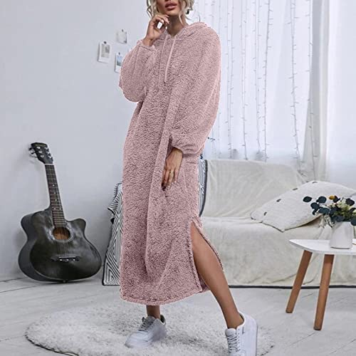 Pijamas femininos femininos de flanela com capuz de orelha e bolso duplo macio e quente roupão de ba