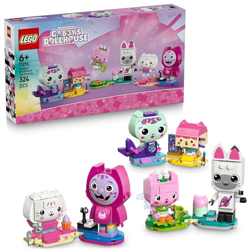 LEGO Gabbys Dollhouse Gabbys Brick-Built Cat Friends 11215 Animal Figures Pretend-Play Building Toy for Girls and Boys Aged 6+ Gift for Kids (324 Pieces)