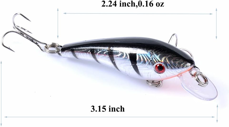 10pcs Floating Minnow Lures Set and Minnow Crank Baits , as Hard Lures, Fishing Plugs and Hard Swimbaits or Topwater Baits for Salmon Trout Bass Redfish Trout Bass Walleye-1