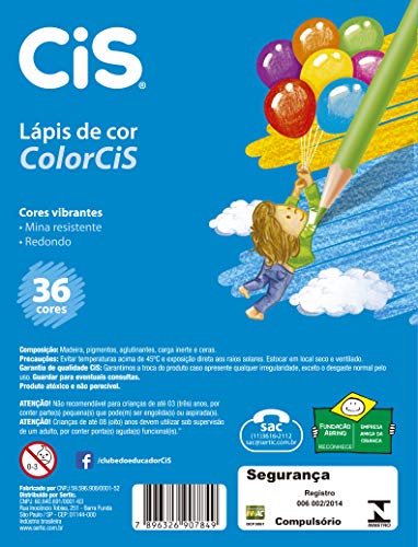 Lápis de Cor Redondo, CIS, ColorCiS, 260.7001, 36 Cores