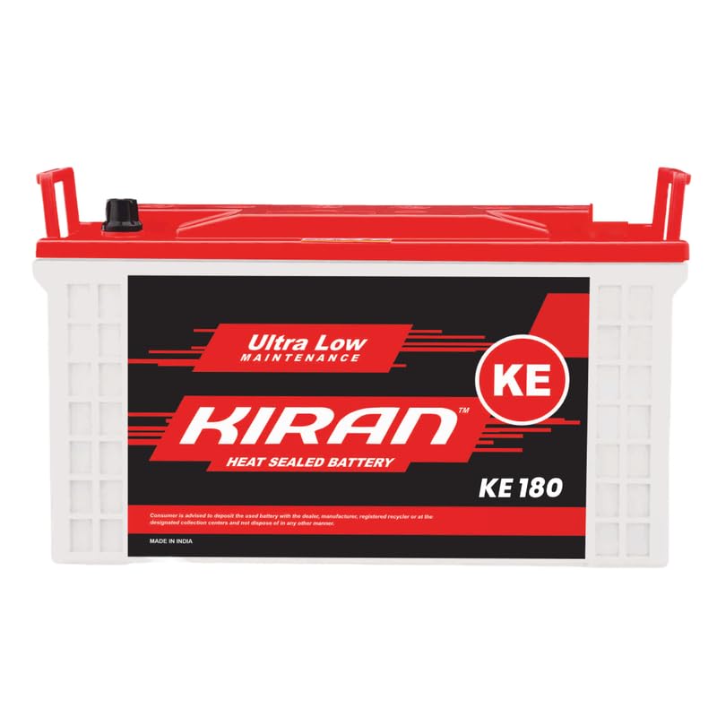 Image of KIRAN BATTERIES 12V 180 Ah Commercial Battery | Advance Battery for Home, Office, Shop & Industrial Use | Long Backup & Low Maintenance High Performance | Leak Resistant | 60 Months Warranty