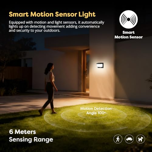 Image of Wipro Garnet Motion Sensor Solar Wall Light SW03 | 6 in 1 modes | Color Changing(Warm & Cool White) | Auto ON (Night) & OFF (Day) | IP65 | Outdoor Light for Home, Balcony, Patio, Stairs, Garden | Pk 1