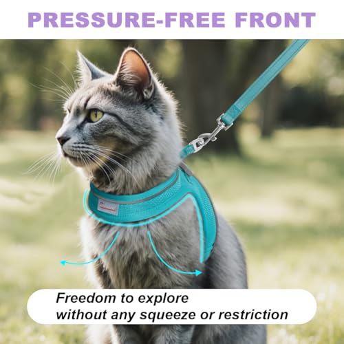 Arnés de gato para caminar y viajar ligero azul océano 5