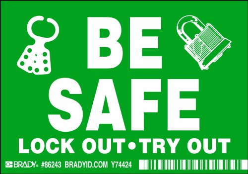 Étiquettes équipement Brady 86243 Lock Out signalisation noire 5 u.