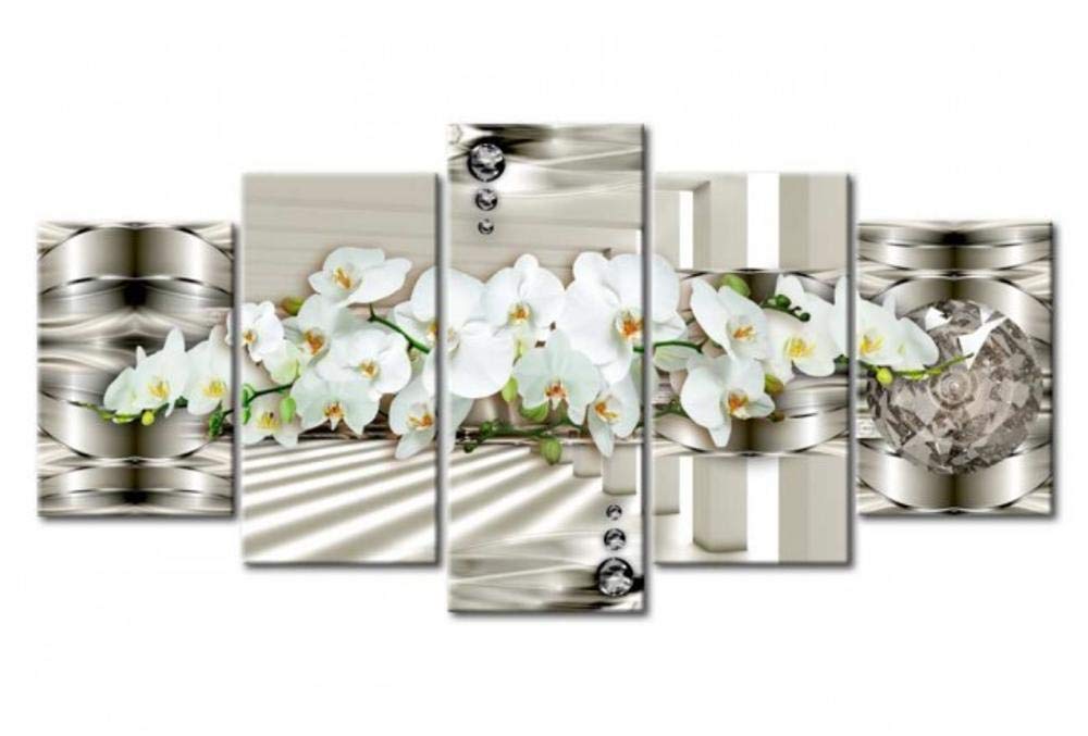 Peinture Photo De Fleur Blanche HD Cinq Pièces Décoration Murale Ordinateur