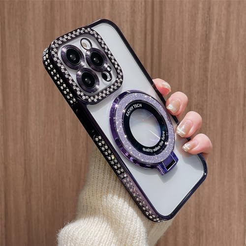 Couverture en silicone souple iPhone 15 Pro diamant strass