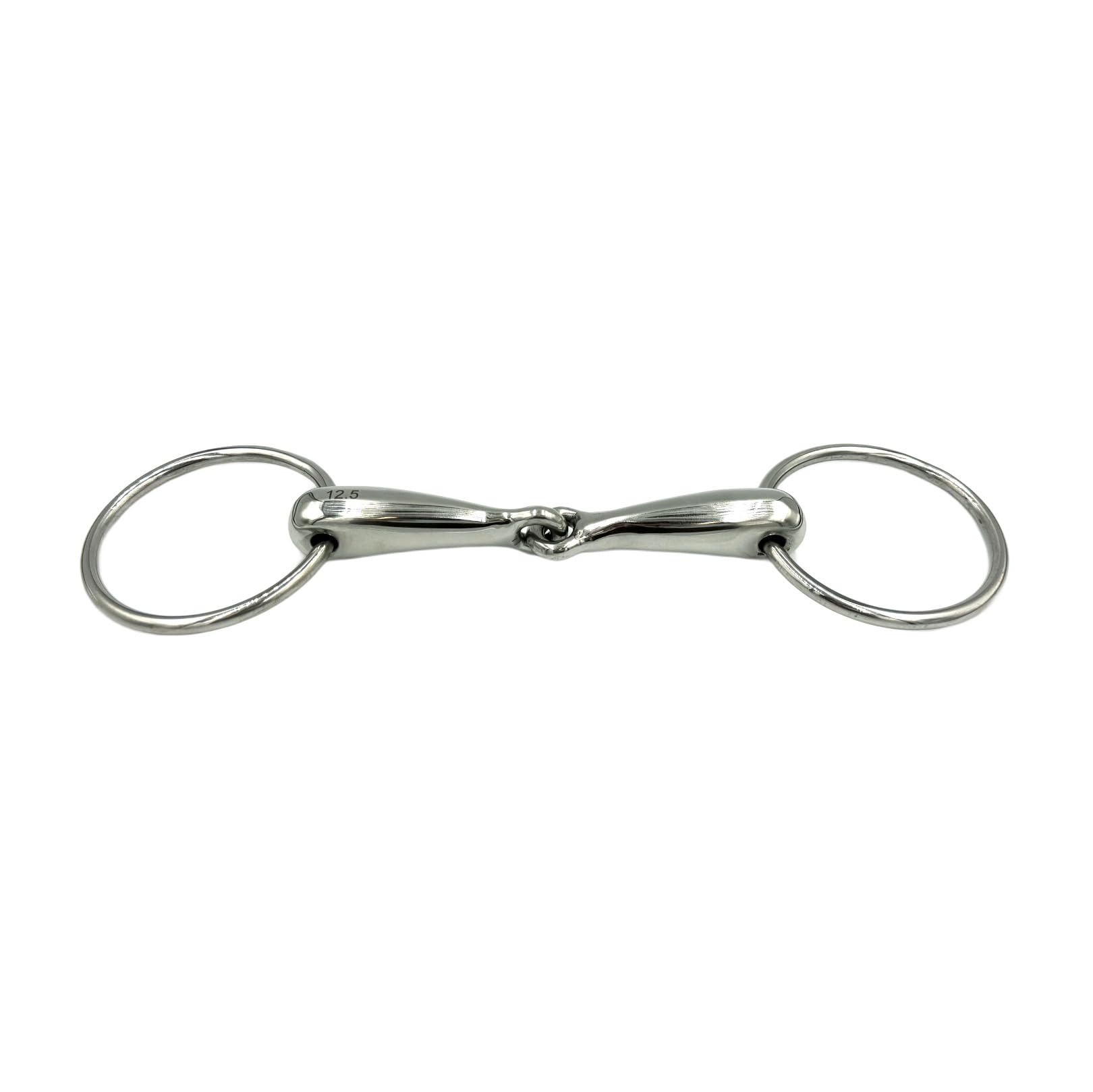 Equine Smile ES0110 Snaffle Bit Hollow Simple Broken Stainless Steel Ring Diameter 65 mm Bit Thickness 18 mm (13.5 cm) - Image 2