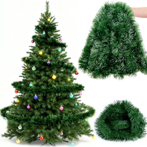 Ruryxel 2 Stück 5.5 cm Weihnachtsgirlande, 11M Grün Tannengirlande...