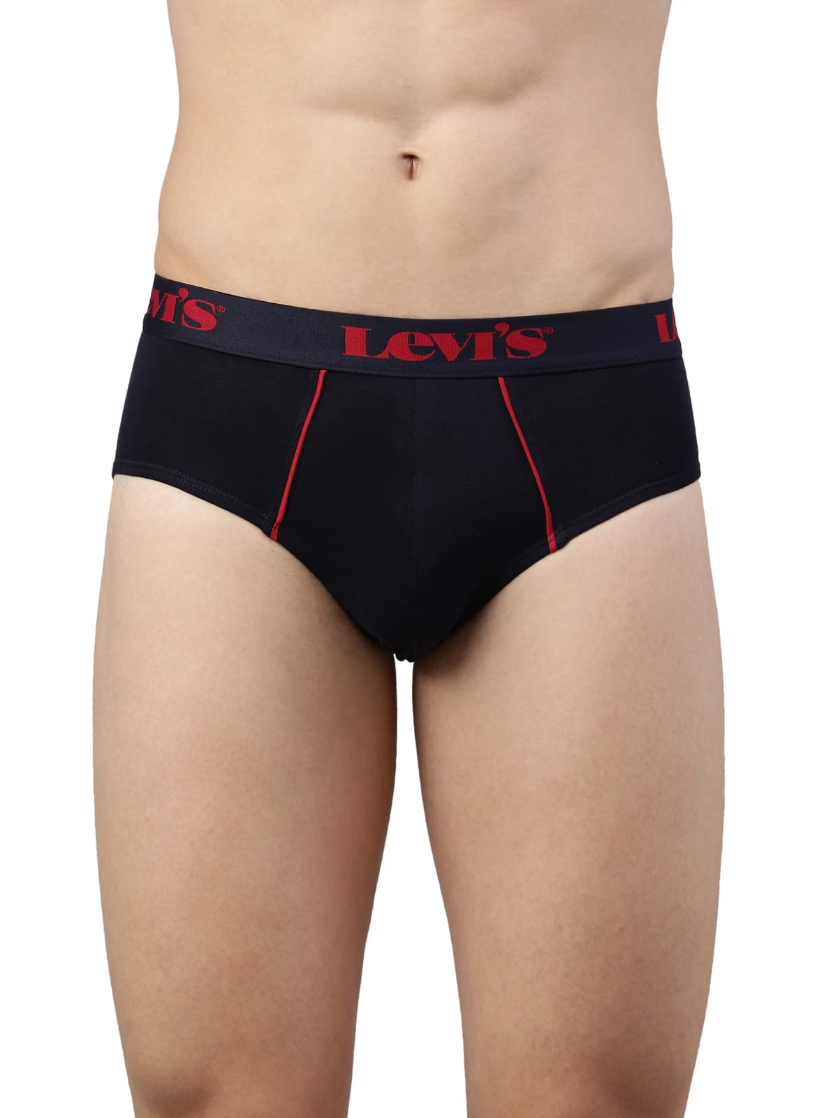 levi's 065 Men's Pure Cotton Solid Brief - Mid Rise, Outer Elastic Waistband (Pack of 1)-picture-37