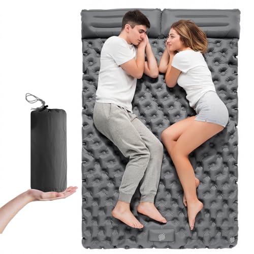 El Mejor Listado de Colchonetas en monterrey , tabla con los diez mejores. 50 Colchoneta Camping Doble Autoinflable para 2 Personas, Colchón Inflable Matrimonial con Bomba de Pie y Almohadas, Esterilla de Camping Impermeable y Gruesa para Senderismo, Playa...