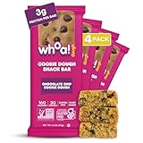 Whoa Dough Edible Cookie Dough Bars- Certified Non-GMO, Kosher and Gluten Free Bars - Healthy Snack Foods - Plant Based Snacks Made With Real Ingredients - Chocolate Chip Cookie Dough - 4 Pack