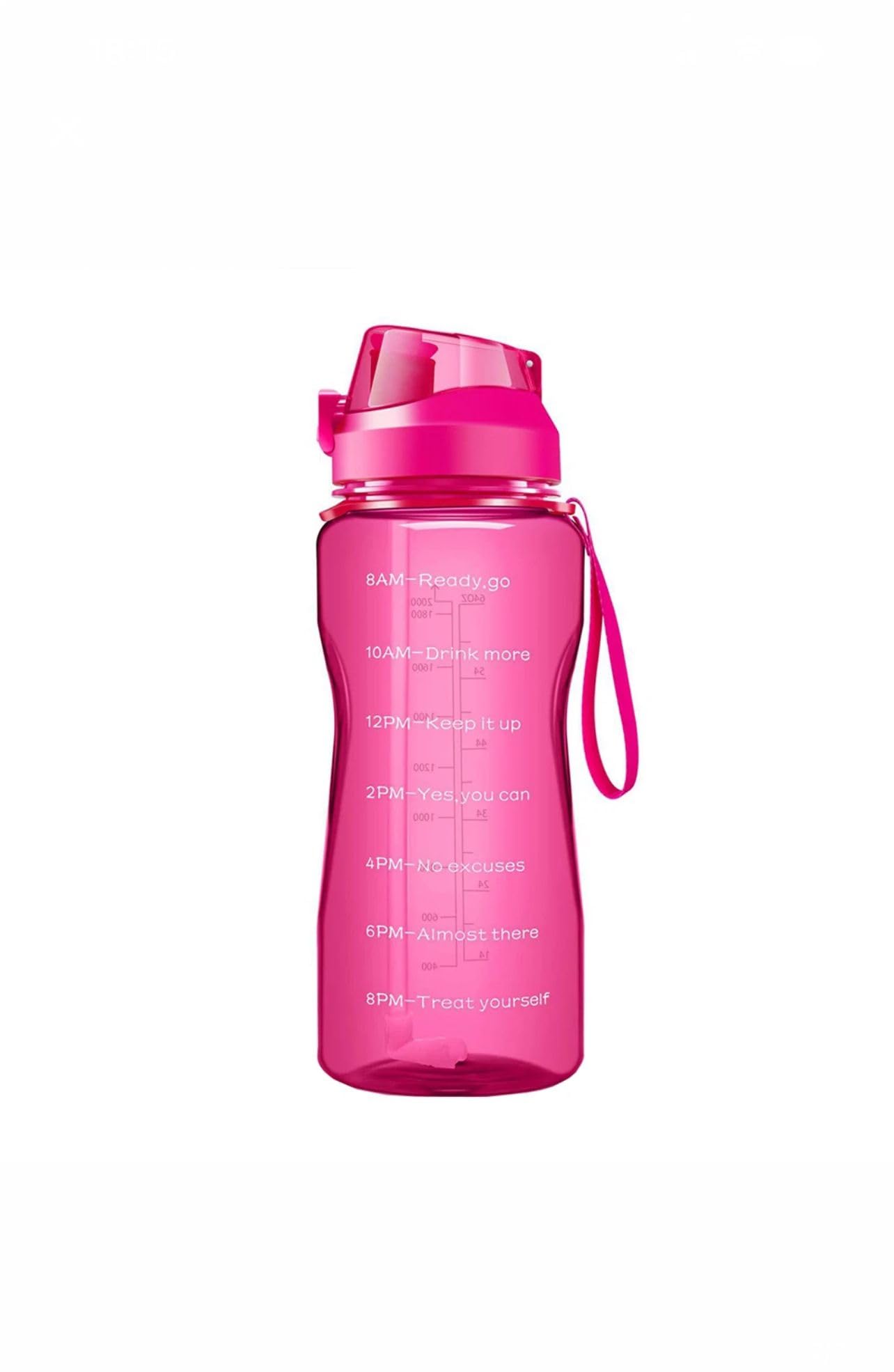 Water Bottle With Straw & Leakproof Flip Top Lid, BPA Free Water Jug With Time Marker - Image 2