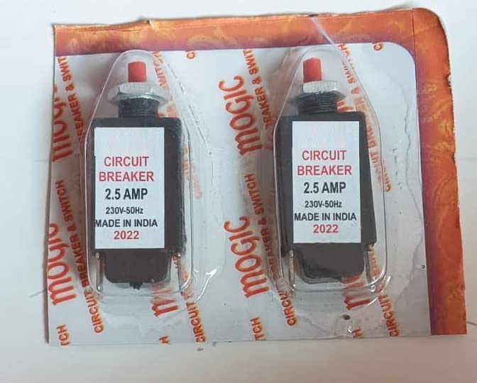 EVOY Circuit Breaker Over Load Protector with Push to Reset Switch - Single Pole - 230VAC - 50Hz - Black 2PC FF8-image-20