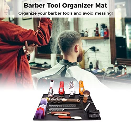 YOFAPA Barber Tool Organizer Mat, Haarschnitte und -tücher, enthärter - weichen silikon-haarspray - tücher, die die magnetische Salon - getragen und die büroraum - und enthärter (schwarz)