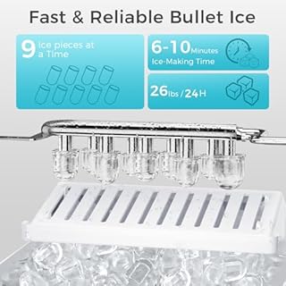 OSTBA Water Cooler Dispenser with Ice Maker, 4-in-1 Top Loading Water Dispenser for 3 & 5 Gallon Bottles, Hot Cold & Room Temp Water, Bullet Ice Maker, Child Safety Lock, Touch Panel