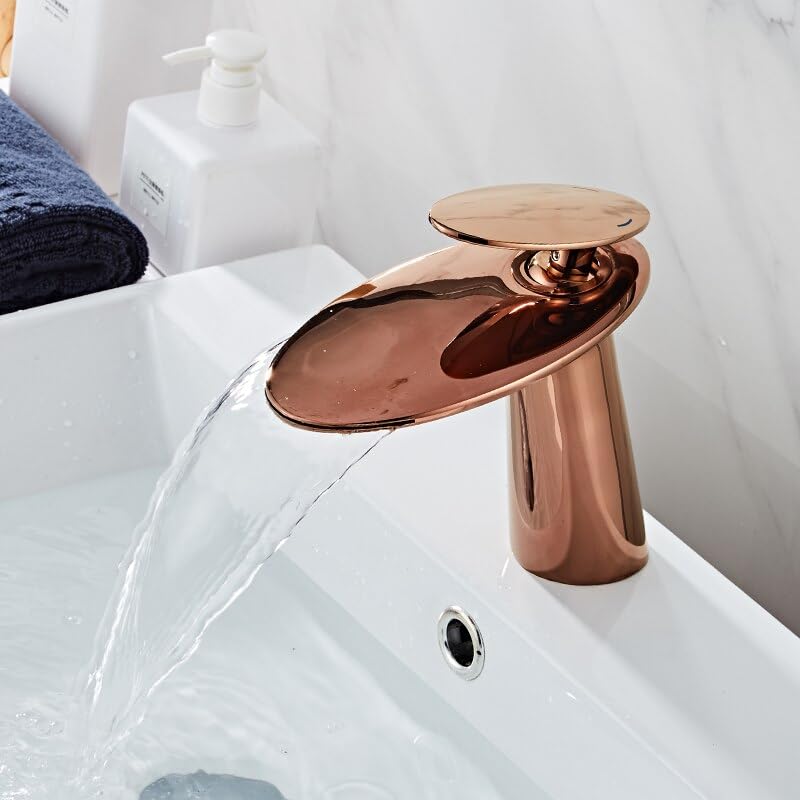 Robinet cascade lavabo mitigeur haut de gamme monotrou en alliage durable pour évier moderne