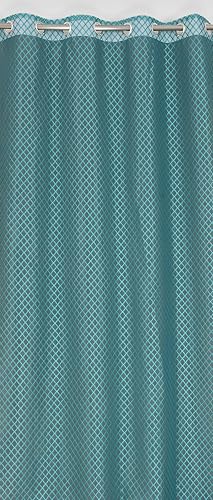 Image of Sheer Net Semi Transparent Home Decor Curtains for Living Room, Balcony Doors and Windows Panel, Parda, Eyelets Hanging, Aqua Blue, 1 Piece, 4 x 7 Feet