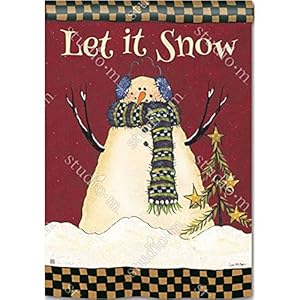 Primitive Snowman Winter House Flag Let it Snow Holiday Scarf 28" x 40" Primitive Snowman Winter House Flag Let it Snow Holiday Scarf 28 x 40