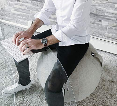 Vivora Luno - Sitting Ball Chair for Office, Dorm, and Home, Lightweight Self-Standing Ergonomic Posture Activating Exercise Ball Solution with Handle & Cover, Classroom & Yoga