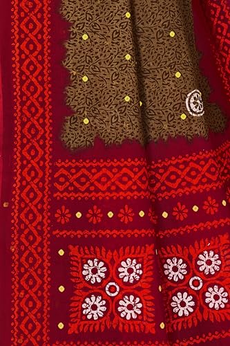 Image of TAMAIRA FASHION Mulmul Pure Cotton Saree For Woman Floral Batik Printed|Office Wear Daily Wear Sarees For Women Without Blouse Piece (Available in 11 Colours)