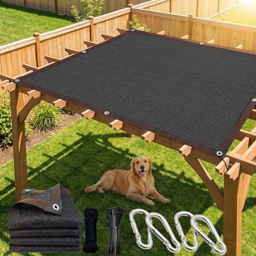ACFBGFV Malla Sombra Negro 2.7 x 7.5 m para Exteriores, Extra Reforzada con Protección UV 90%, Transpirable, Incluye Cuerda de 34M,Toldo Sombra para...