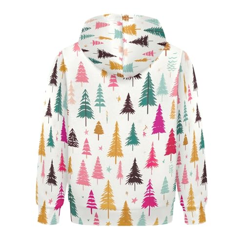 Kids Hoodies Sweaters Christmas Xmas Trees Hooded Sweatshirts with Big Pockets for Boys Girls B04002832