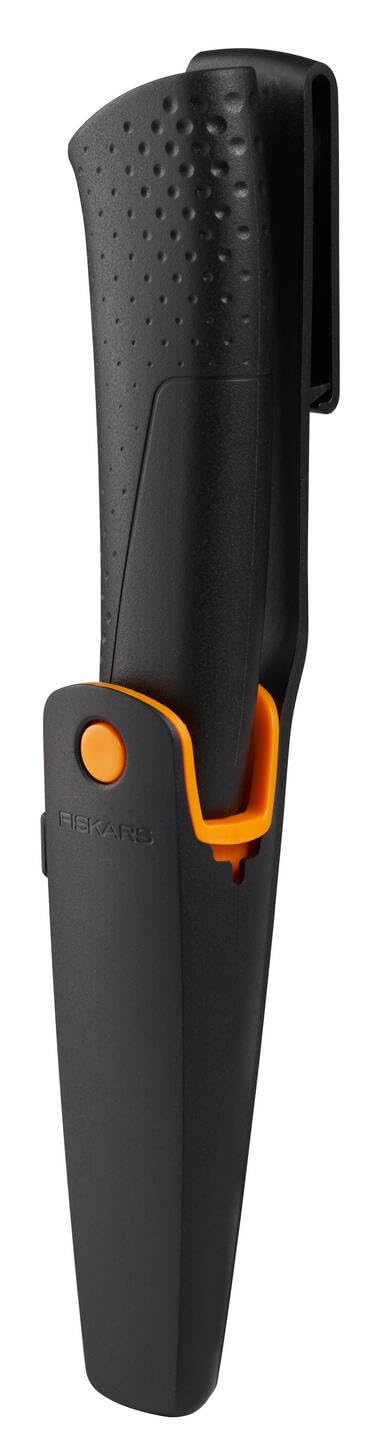 Fiskars Coltello per lavori fai-da-te, Include fodero con affilalama, Lunghezza totale: 21,1 cm, Nero, 1023617