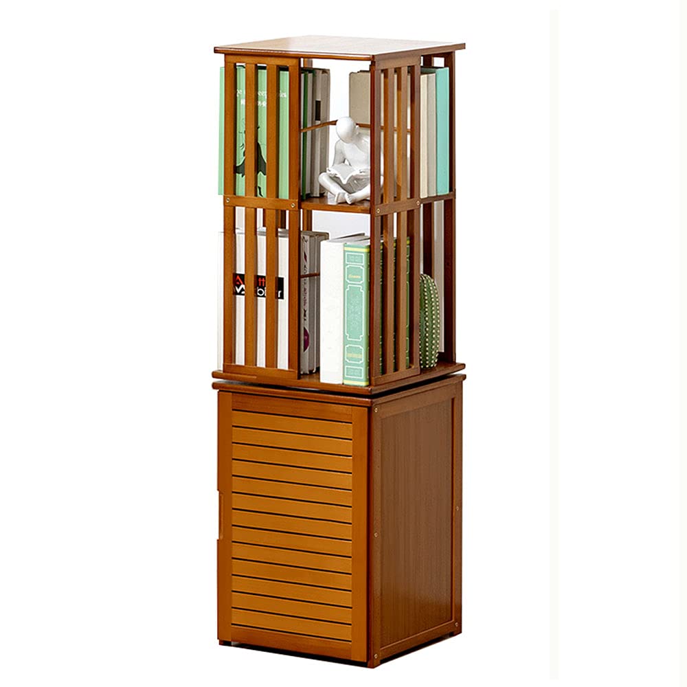 Bibliothèque en bois pivotante design haut de gamme pour salon chic