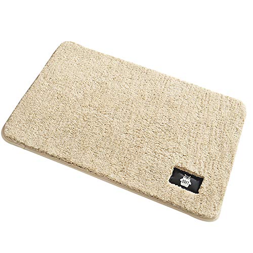 Tapis de bain super absorbant en fibre de polyester shaggy antidérapant